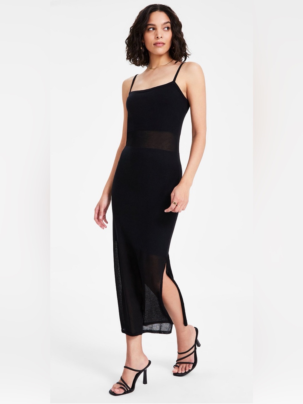 NWT Bar lll black dress with sheer mid and bottom section size medium